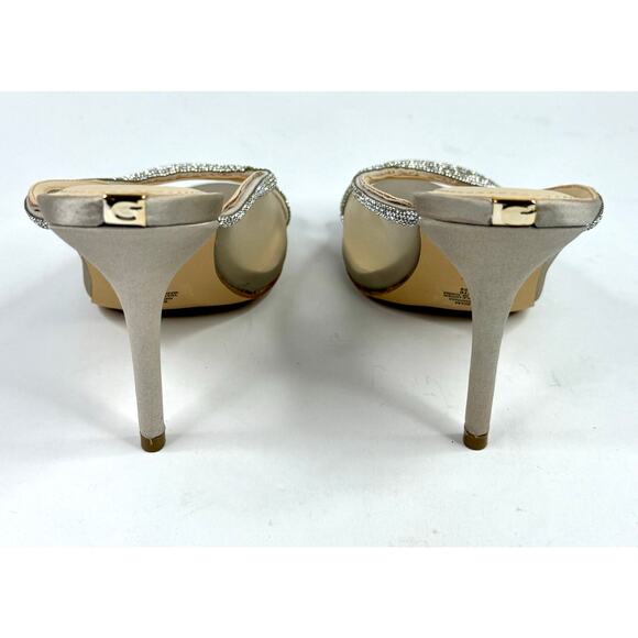 Guess Mansa Rhinestone Mesh Heels Size 6.5M Light Natural NWT - Picture 6 of 7